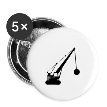 Abrisskran - Buttons klein 25 mm (5er Pack) - Weiß - Vorne