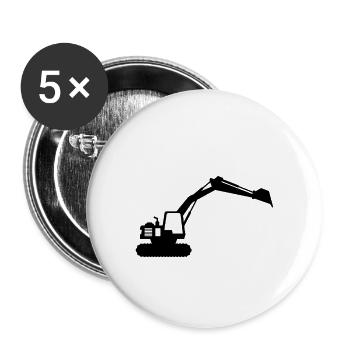 Bagger - Buttons klein 25 mm (5er Pack) - Weiß - Vorne