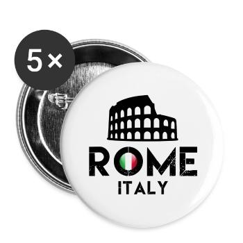 rom, rom italy, romet shirts, italy, - Buttons klein 25 mm (5er Pack) - Weiß - Vorne