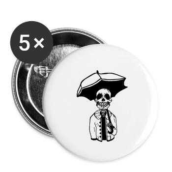 Le crâne - Lot de 5 petits badges (25 mm) - blanc - Devant