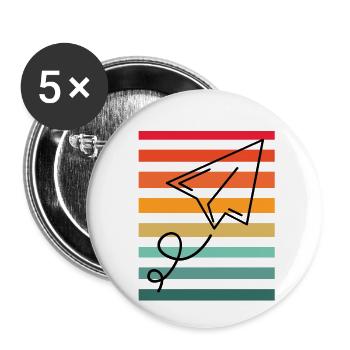 Papierflieger Sunset - Buttons klein 25 mm (5er Pack) - Weiß - Vorne