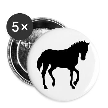 Pferd Dressurpferd Dressurreiten Dressurreiter - Buttons klein 25 mm (5er Pack) - Weiß - Vorne