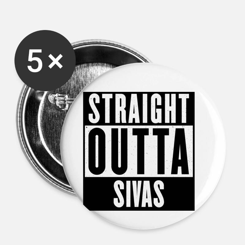 Sivas - Buttons small 1''/25 mm (5-pack) - white