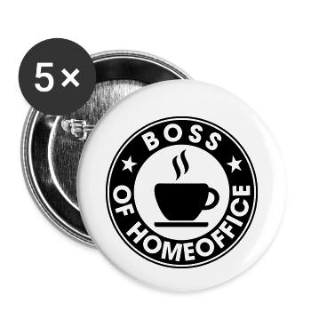 Boss of home office - Buttons small 1''/25 mm (5-pack) - white - Front