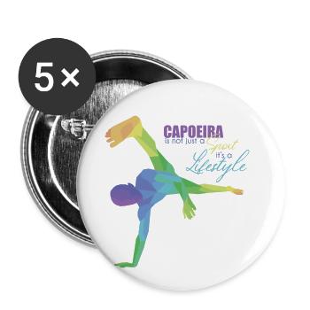 Capoeira - Buttons small 1''/25 mm (5-pack) - white - Front