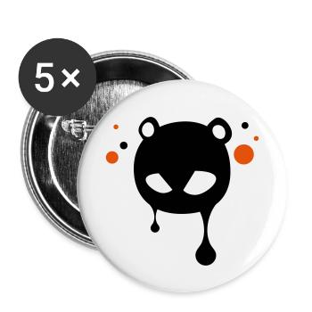 kleines böses Monster - Buttons klein 25 mm (5er Pack) - Weiß - Vorne