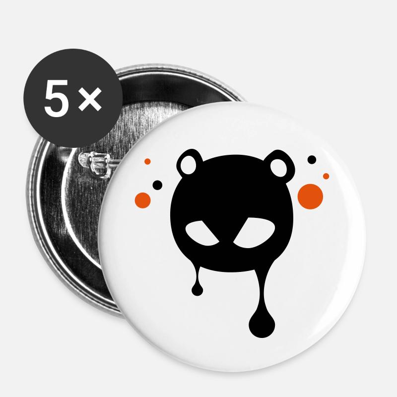 kleines böses Monster - Buttons klein 25 mm (5er Pack) - Weiß