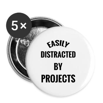 Chef de projet cadeau drôle de gestion de projet - Lot de 5 petits badges (25 mm) - blanc - Devant