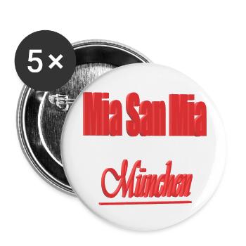 Bayern Design - Buttons klein 25 mm (5er Pack) - Weiß - Vorne