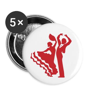 Flamenco Paar - Buttons klein 25 mm (5er Pack) - Weiß - Vorne