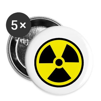 Radiology radioactivity symbol - Buttons small 1''/25 mm (5-pack) - white - Front