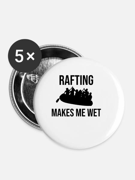 Rafting Geschenk | Rafter Wildwasser Rafting - Buttons klein 25 mm (5er Pack) - Weiß