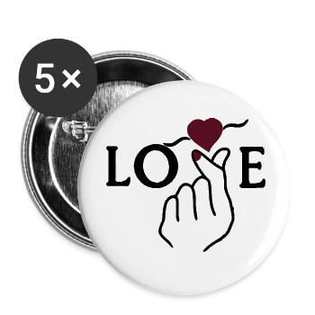 Love hand sign language - Buttons small 1''/25 mm (5-pack) - white - Front