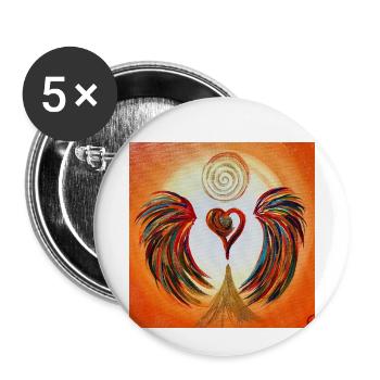 Le cœur de la joie - Lot de 5 petits badges (25 mm) - blanc - Devant