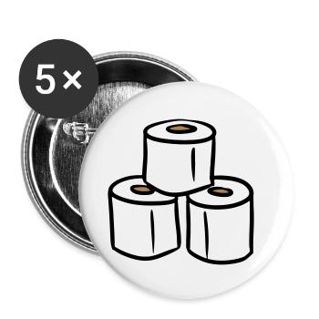 PQ Tour de papier toilette - Lot de 5 petits badges (25 mm) - blanc - Devant