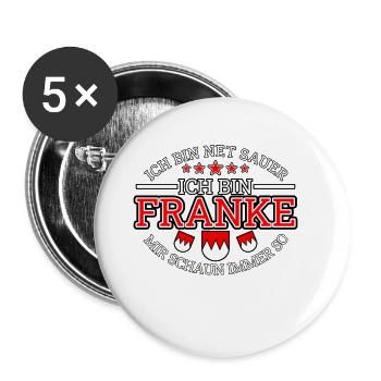 Franken Fränkisch Frankenland Geschenk - Buttons klein 25 mm (5er Pack) - Weiß - Vorne