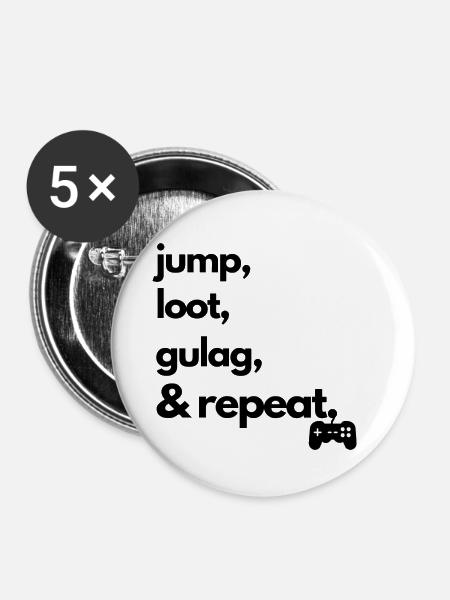 Gulag Warzone - Buttons klein 25 mm (5er Pack) - Weiß