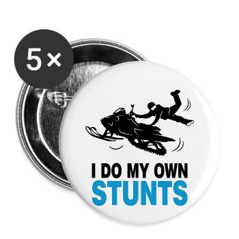 Schneemobil Motorschlitten Skidoo Snowmobile Stunt - Buttons klein 25 mm (5er Pack) - Weiß - Vorne