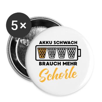 Schorle Pfälzer Riesling Weinfest - Buttons klein 25 mm (5er Pack) - Weiß - Vorne