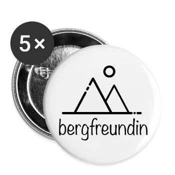 Bergfreundin - für Wanderer, Kletterer und mehr - Buttons klein 25 mm (5er Pack) - Weiß - Vorne