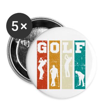 vintage golf design - golf golfer golfer - Buttons small 1''/25 mm (5-pack) - white - Front