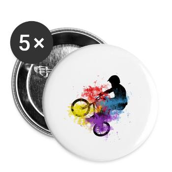 Bmx Freestyle - Buttons small 1''/25 mm (5-pack) - white - Front
