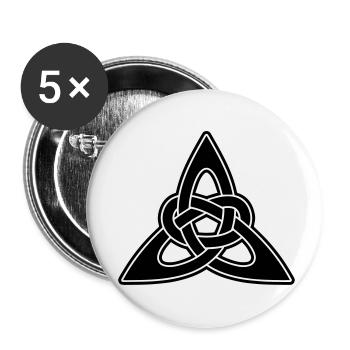 Keltische Knoten - Buttons klein 25 mm (5er Pack) - Weiß - Vorne