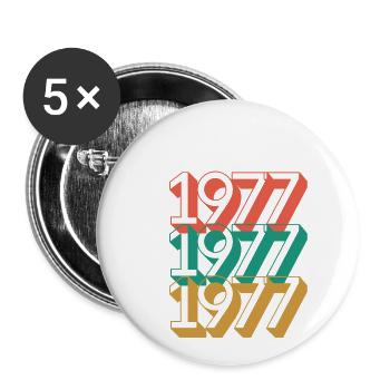 1977 - Buttons small 1''/25 mm (5-pack) - white - Front
