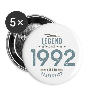 Geburtstag 30 Jahre 1992 Geburtsjahr Geschenk - Buttons klein 25 mm (5er Pack) - Weiß - Vorne