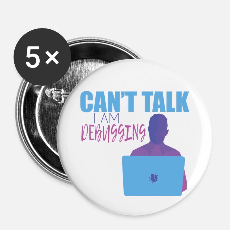 Programmeurs - Lot de 5 petits badges (25 mm) - blanc