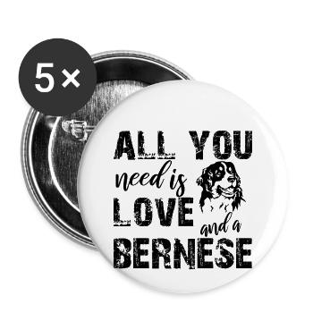 Bernese mountain dog - Buttons small 1''/25 mm (5-pack) - white - Front