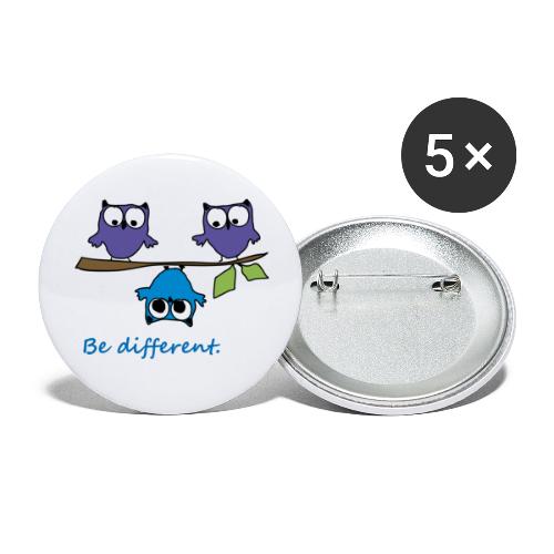 Vogel auf Ast - Be different - Buttons klein 25 mm (5er Pack)