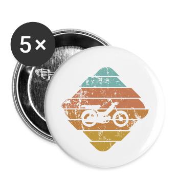 Moped - Buttons klein 25 mm (5er Pack) - Weiß - Vorne