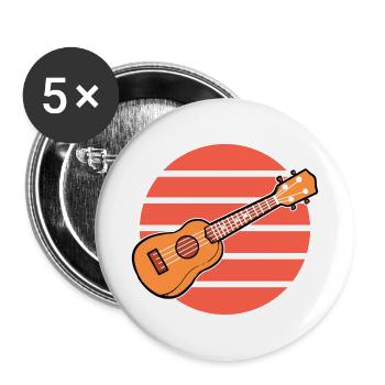 Ukulele - Buttons small 1''/25 mm (5-pack) - white - Front
