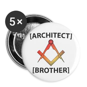 Architecte Frère - Lot de 5 petits badges (25 mm) - blanc - Devant