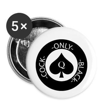 Only Black Cock - Buttons small 1''/25 mm (5-pack) - white - Front