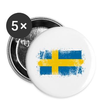 Sweden - Buttons small 1''/25 mm (5-pack) - white - Front