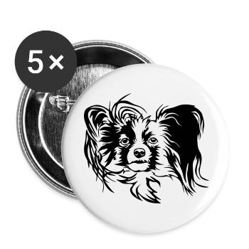 Papillon Head - Buttons small 1''/25 mm (5-pack) - white - Front
