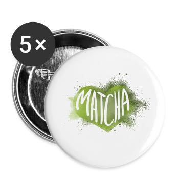 Matcha Tee Pulver Matcha Tee Pulver - Buttons klein 25 mm (5er Pack) - Weiß - Vorne