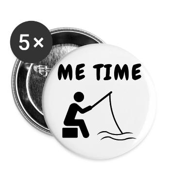 Pêche pêche - Lot de 5 petits badges (25 mm) - blanc - Devant