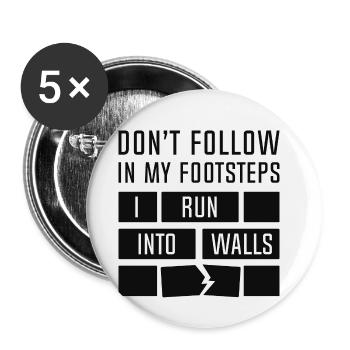 I Run Into Walls - Buttons klein 25 mm (5er Pack) - Weiß - Vorne