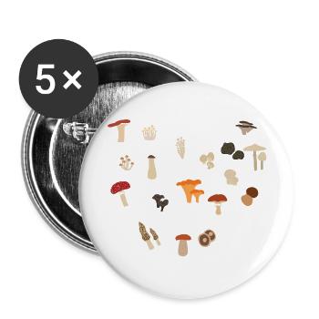 Mushroom collector - Buttons small 1''/25 mm (5-pack) - white - Front