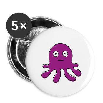 Lila Krake - Lot de 5 petits badges (25 mm) - blanc - Devant