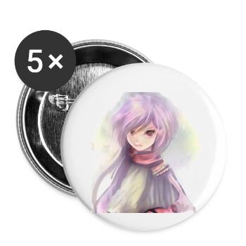 Anime - Lot de 5 petits badges (25 mm) - blanc - Devant