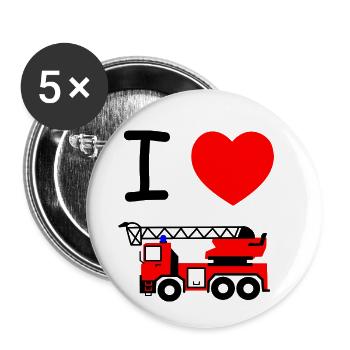 Feuerwehr - Buttons klein 25 mm (5er Pack) - Weiß - Vorne