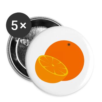 orange - Buttons klein 25 mm (5er Pack) - Weiß - Vorne