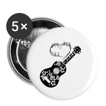 Love Ukulele Geschenk Musiker Hawaii - Buttons klein 25 mm (5er Pack) - Weiß - Vorne