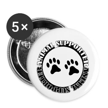 Défenseur des animaux - Lot de 5 petits badges (25 mm) - blanc - Devant