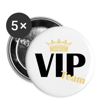 vip team - Buttons klein 25 mm (5er Pack) - Weiß - Vorne