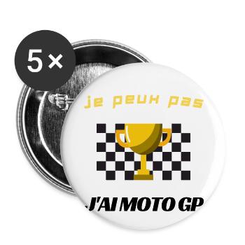 Ich kann ich gp Motorrad großen Preis Motorrad - Buttons klein 25 mm (5er Pack) - Weiß - Vorne